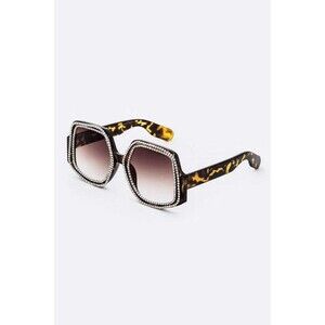 Crystal Pave Iconic Oversize Sunglassses